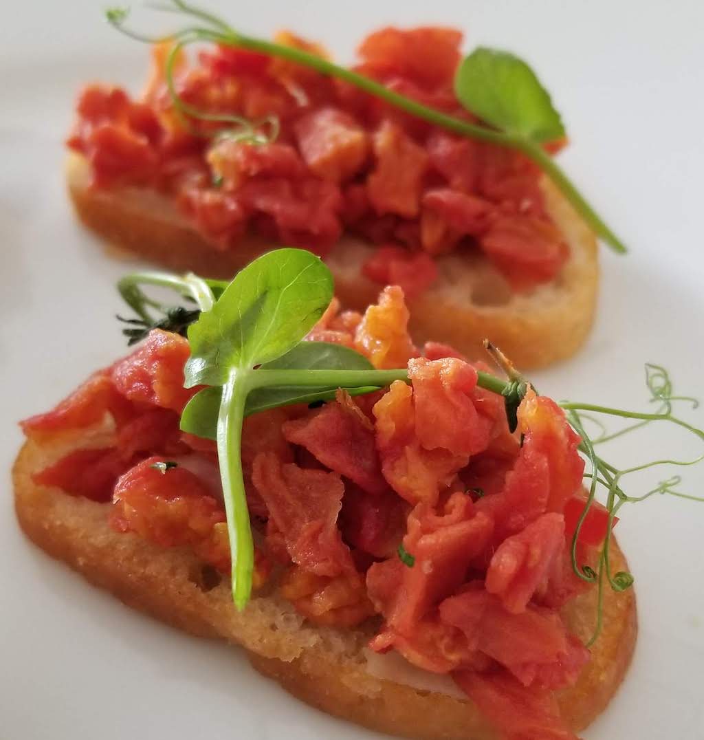 Invisible Kitchen Smoked Tomato Tartar Toasts - Green Queen